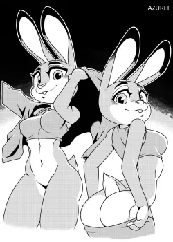 Judy Hopps x Nick Wilde B&W